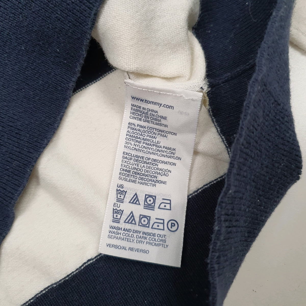 Mens Navy Tommy Hilfiger  V Neck Jumper