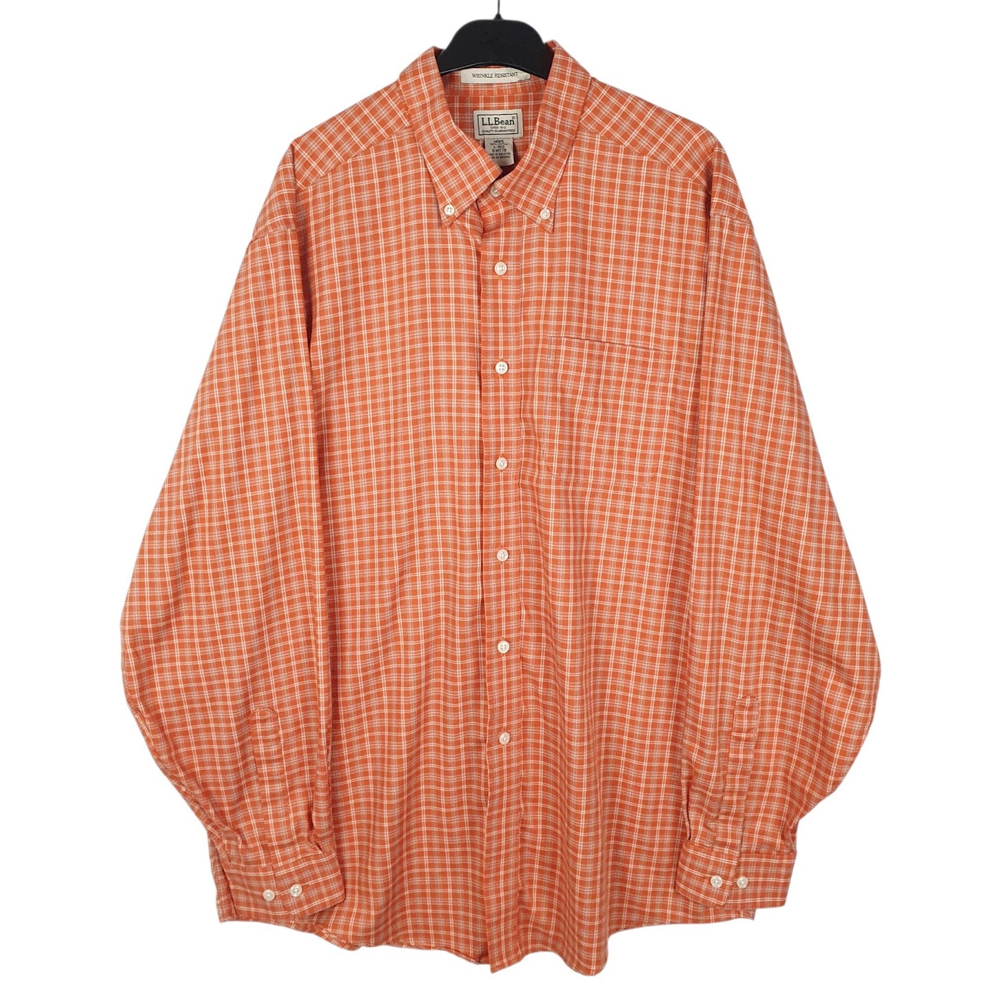 Mens Orange L.L.Bean  Long Sleeve Shirt