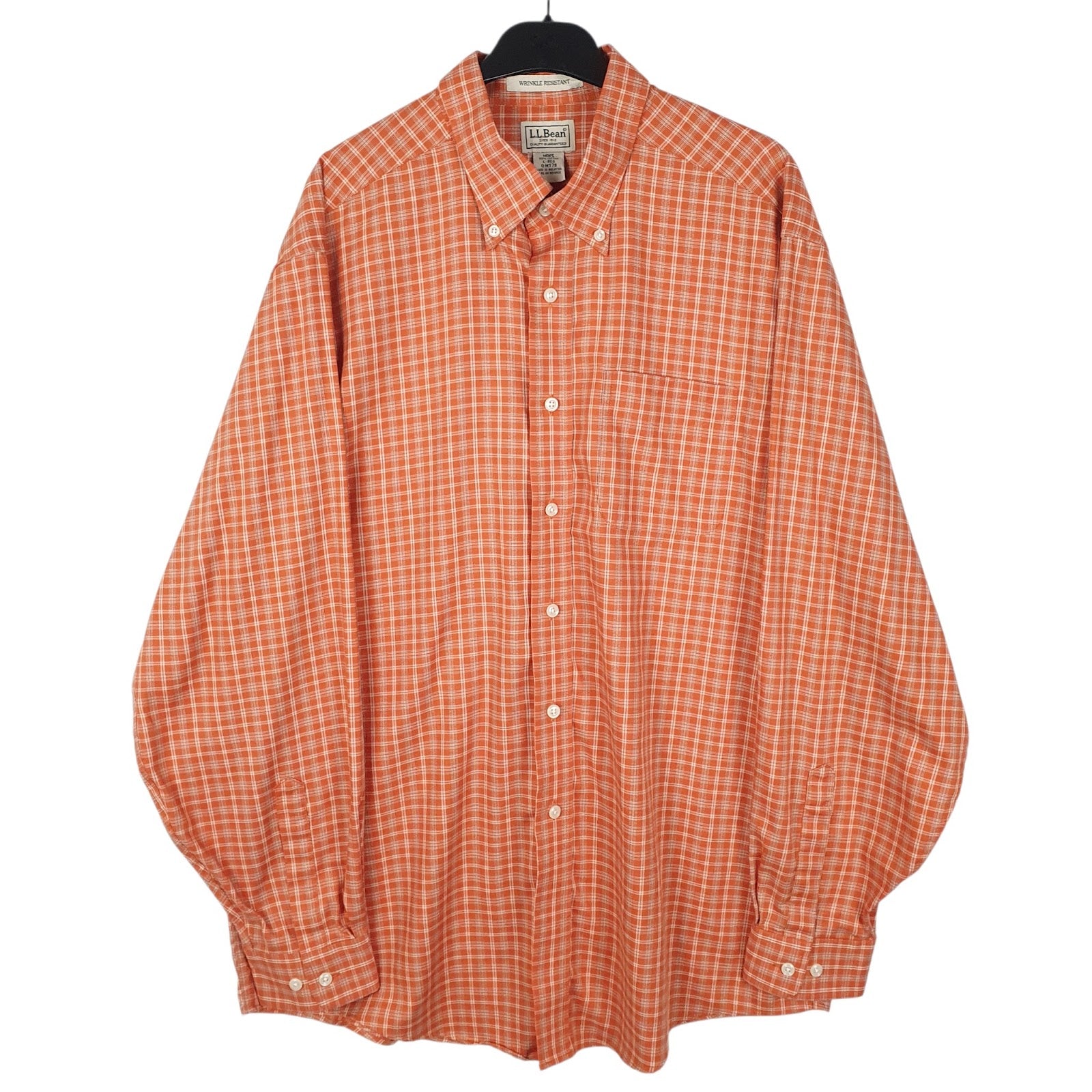 Mens Orange L.L.Bean  Long Sleeve Shirt