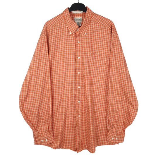 Mens Orange L.L.Bean  Long Sleeve Shirt