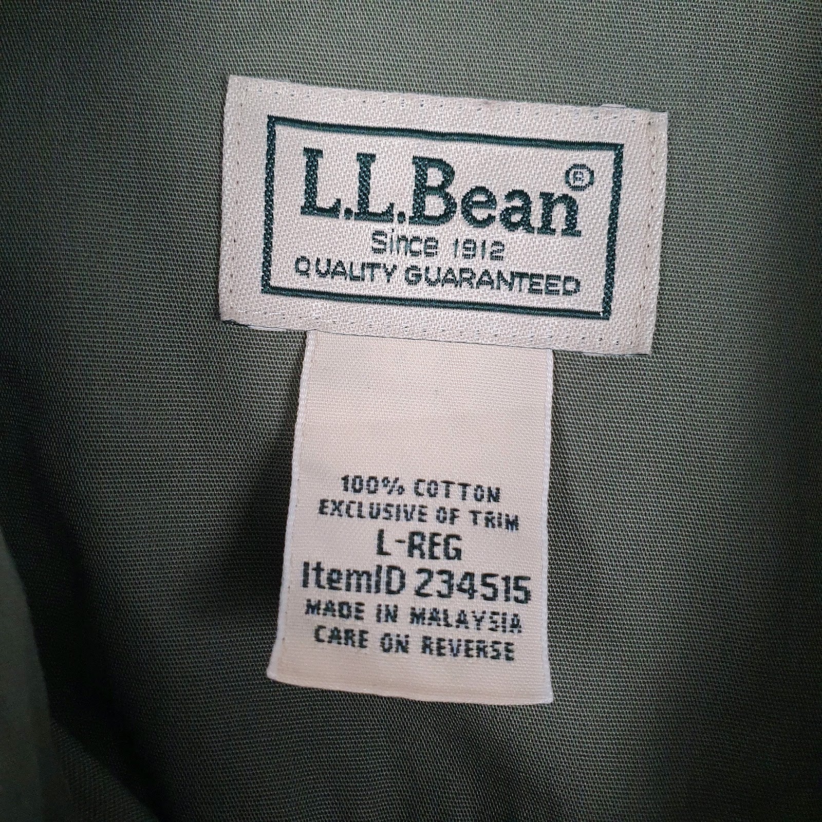 Mens Green L.L.Bean   Shirt