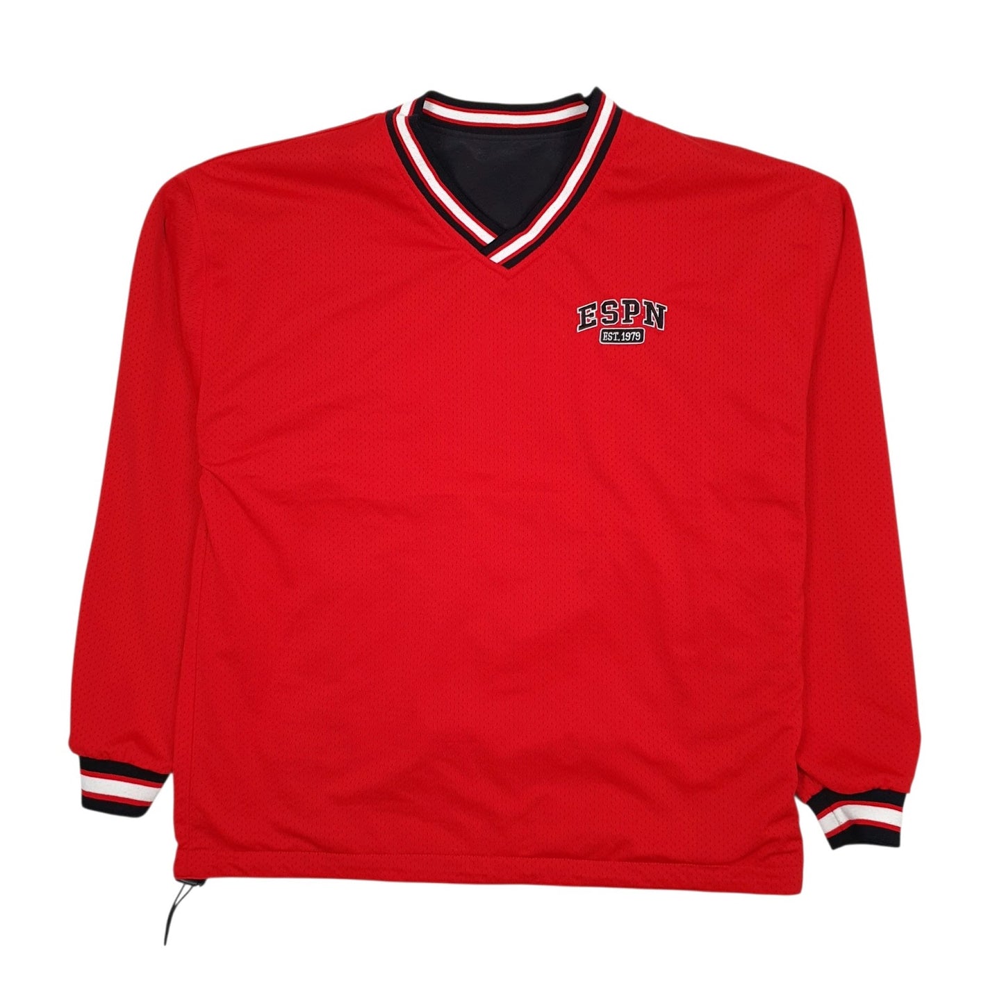 Mens Black ESPN Reversible Sports Pullover  Coat