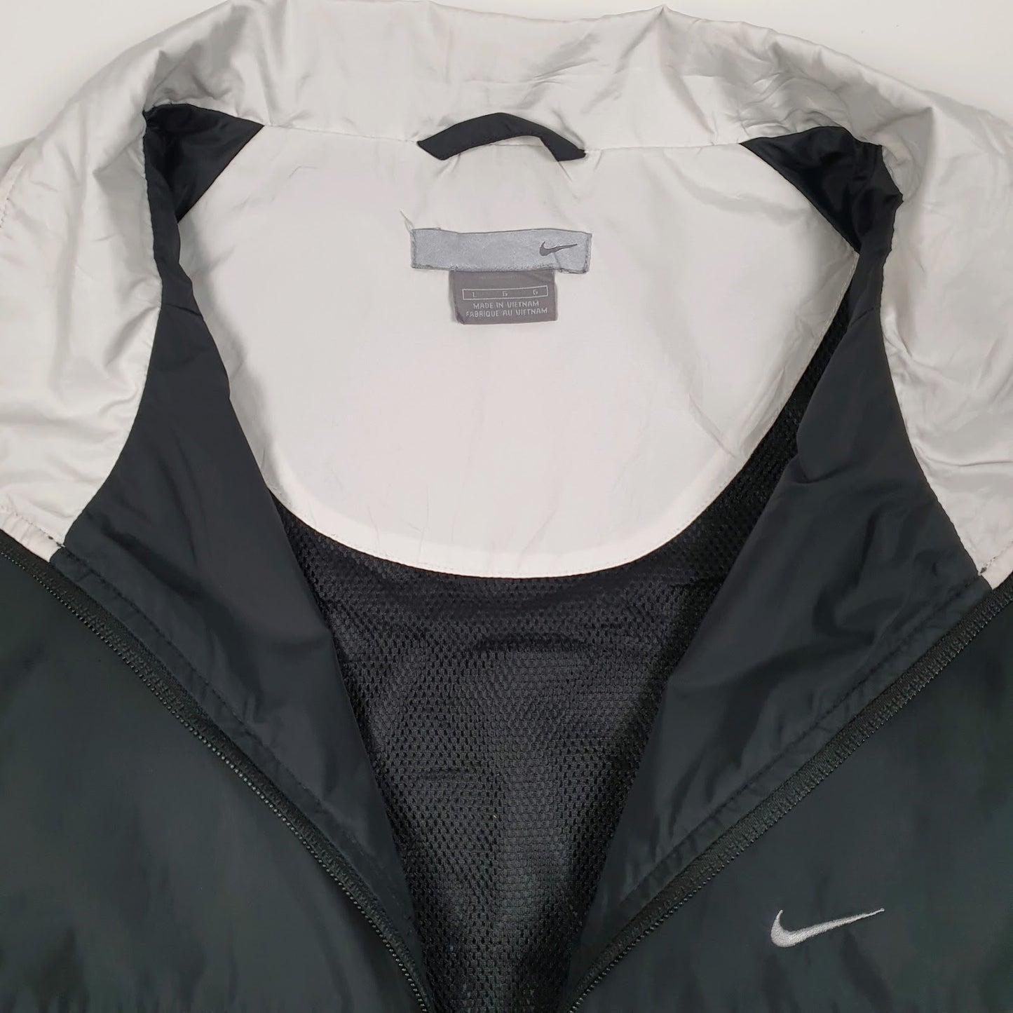 Mens Black Nike Vintage 2000s Crewneck Coat