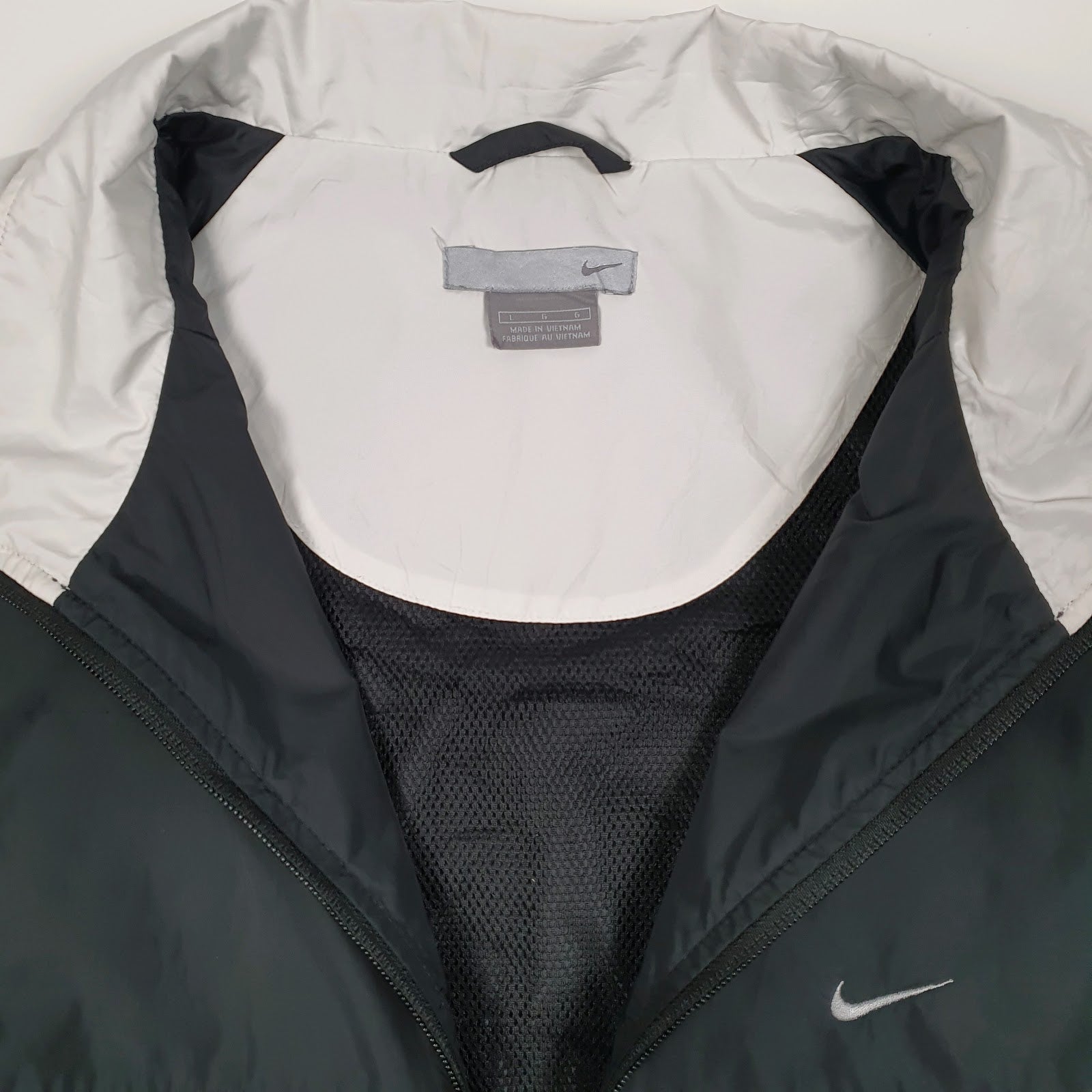Mens Black Nike Vintage 2000s Crewneck Coat