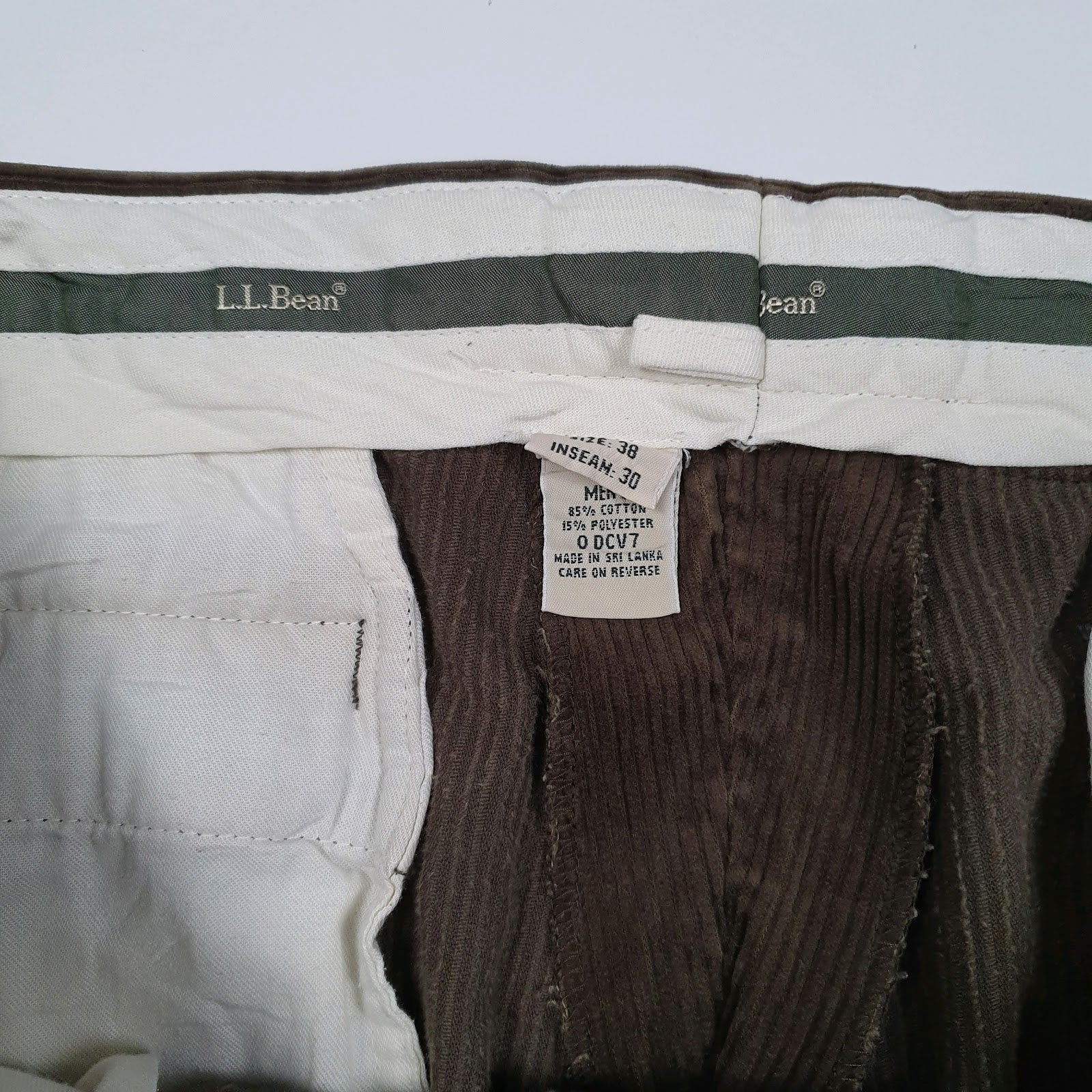 Mens Brown L.L.Bean Double Pleated  Trousers