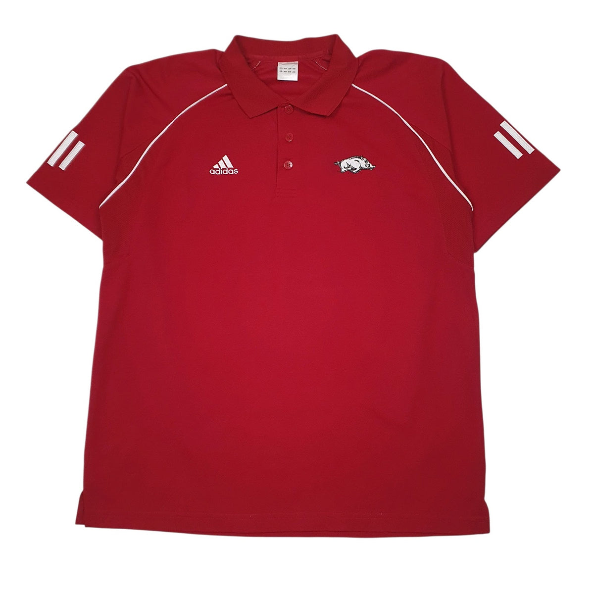 Mens Red Adidas Active Wear Short Sleeve Polo Shirt