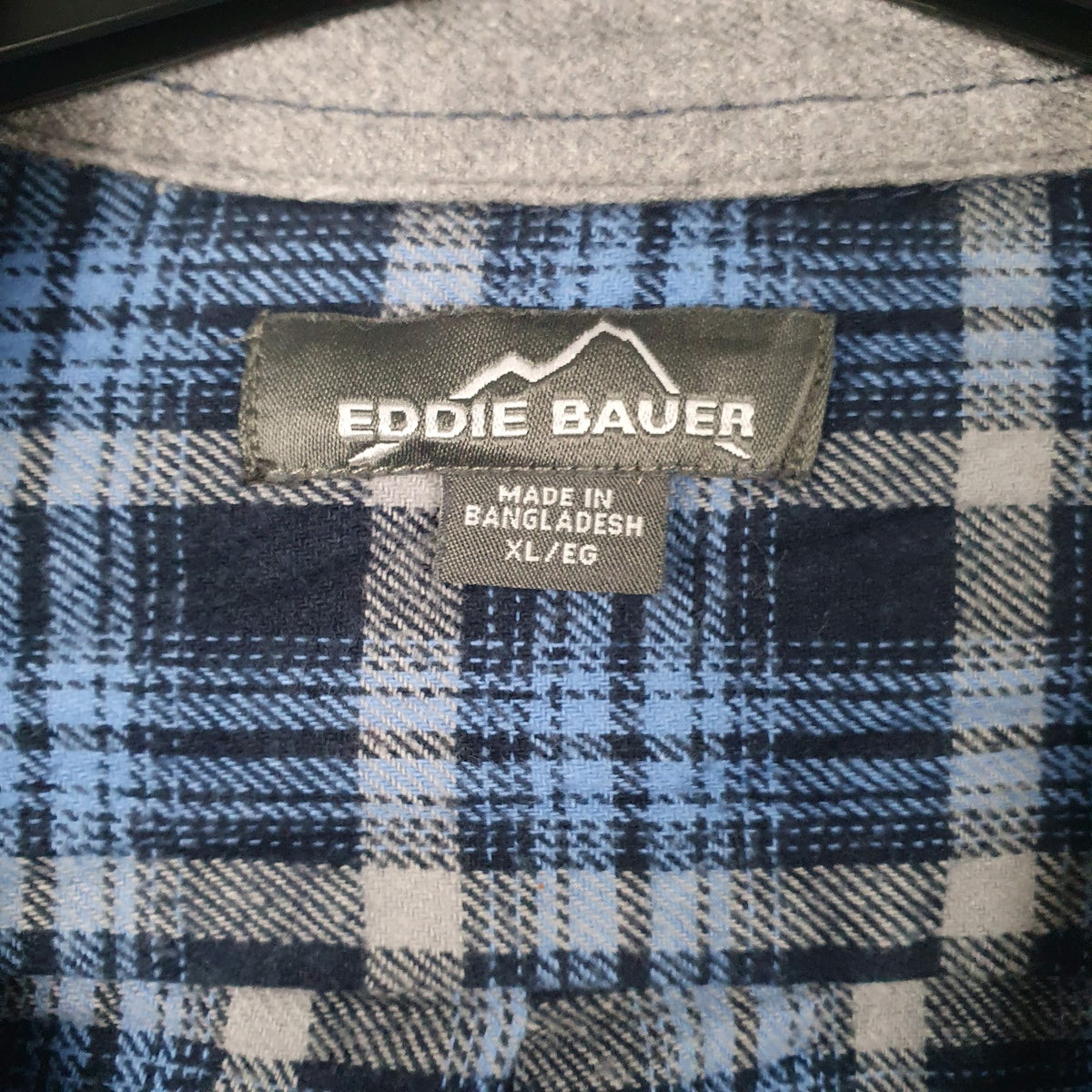 Mens Blue Eddie Bauer Flannel  Shirt