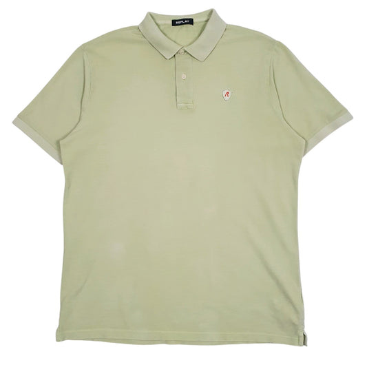 Mens Green Replay  Short Sleeve Polo Shirt