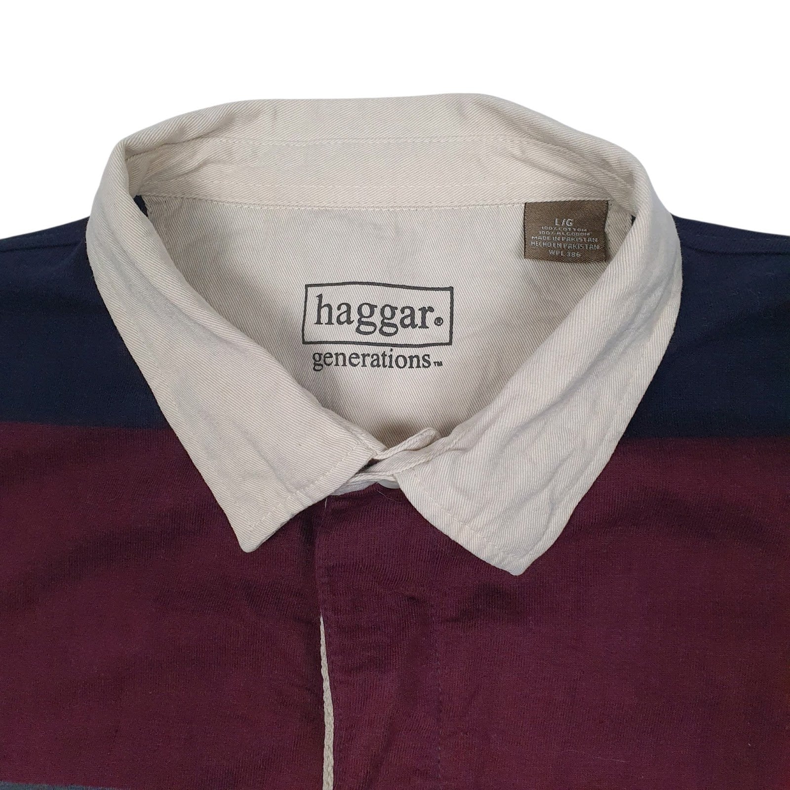 Mens Navy Haggar Rugby  Polo Shirt