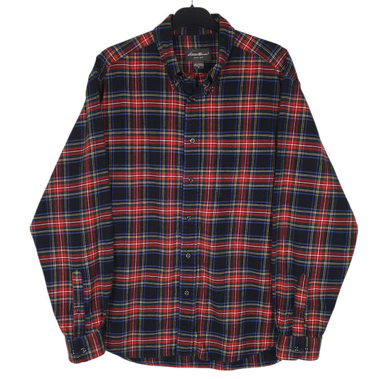 Mens Black Eddie Bauer Flannel Long Sleeve Shirt