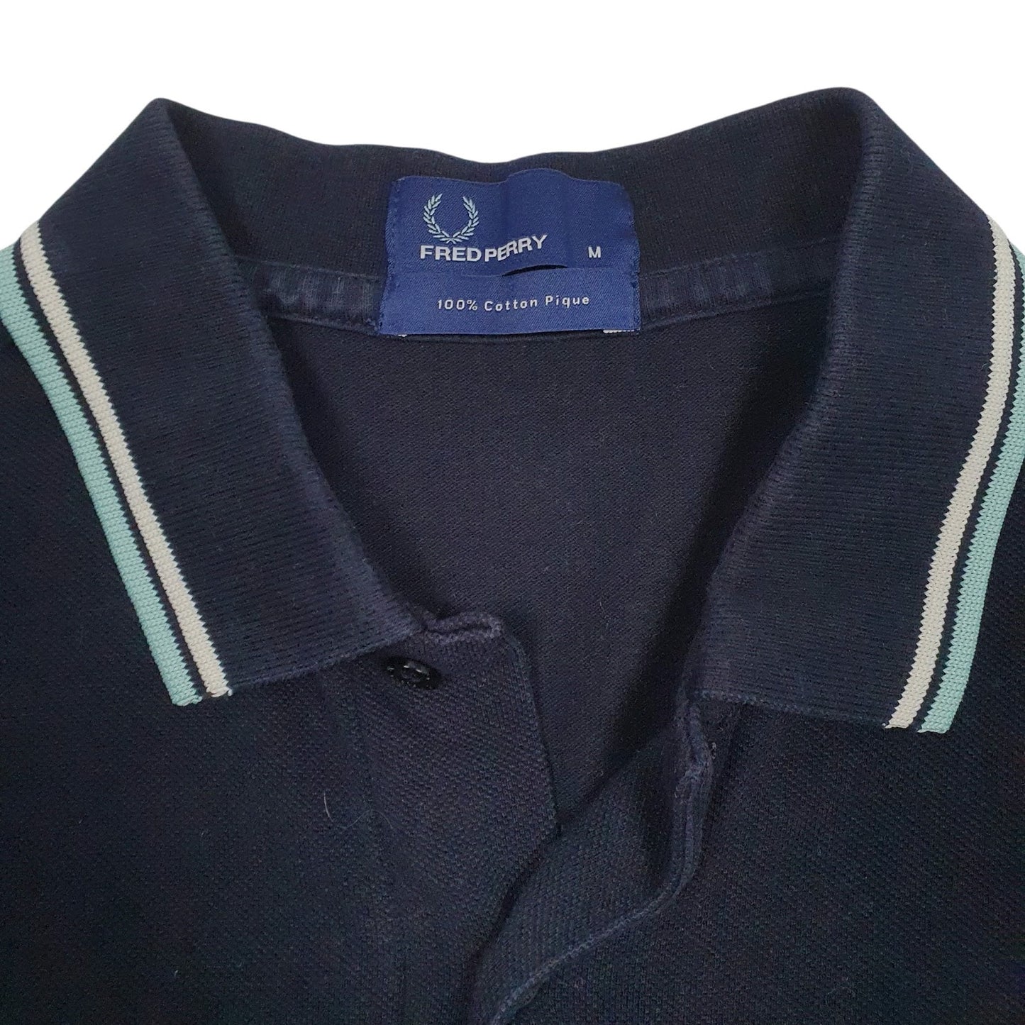 Mens Navy Fred Perry  Hoodie Polo Shirt