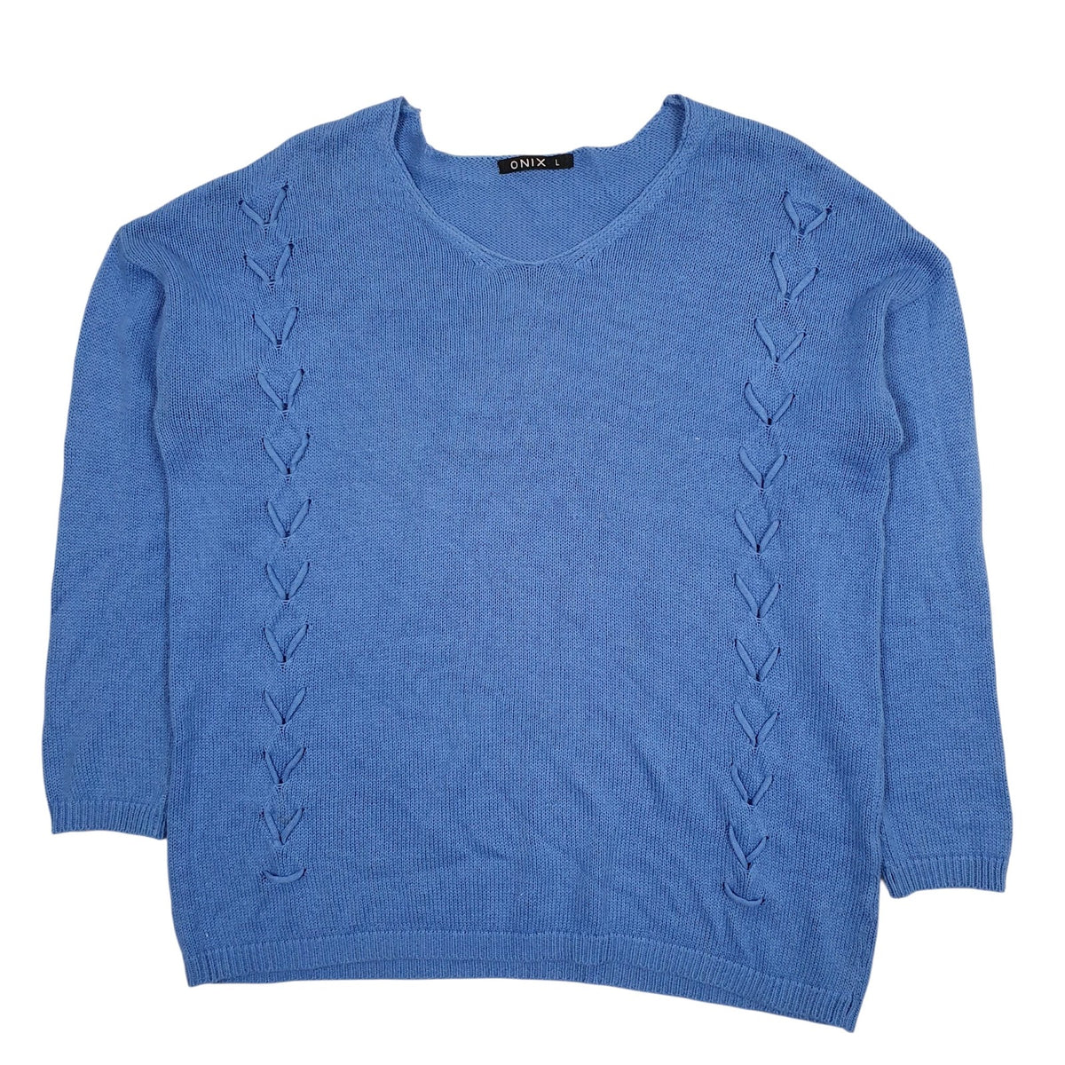 Womens Blue Onix Knit Crewneck Jumper