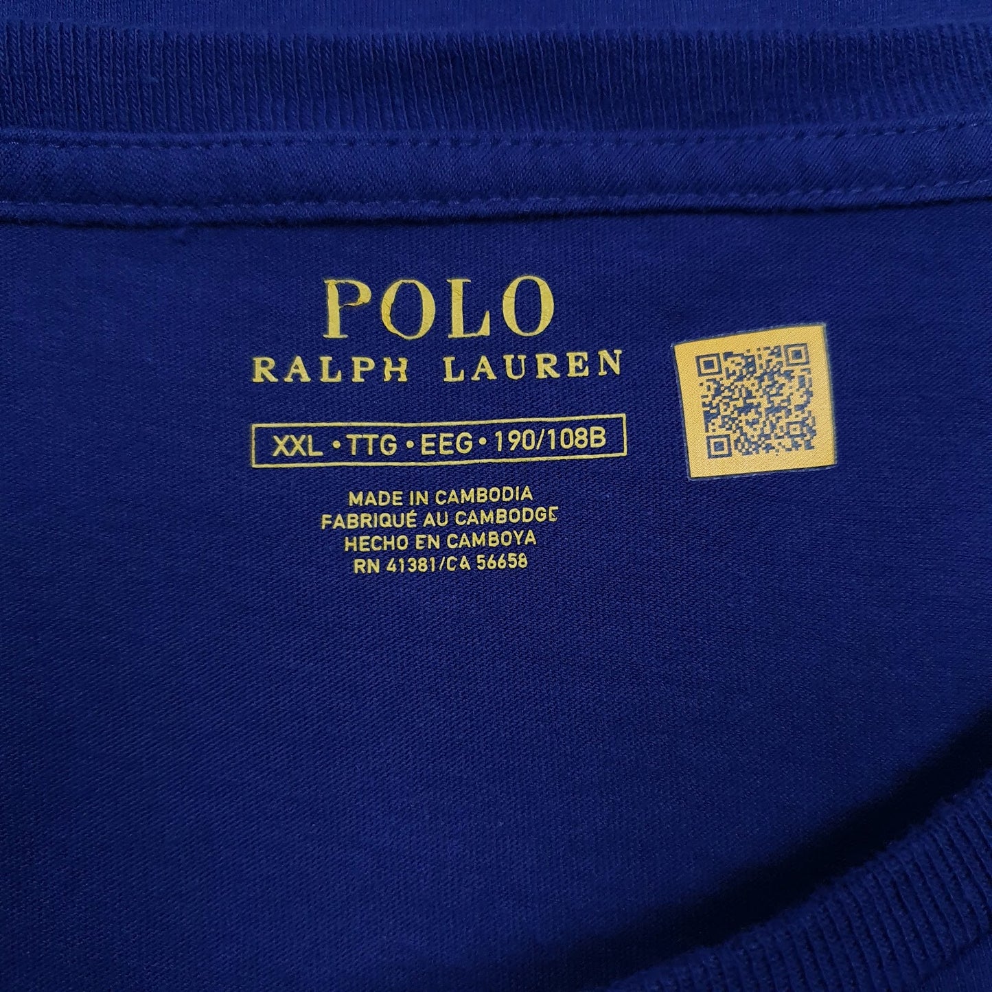 Mens Blue Polo Ralph Lauren   T Shirt