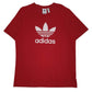Mens Red Adidas Spellout Short Sleeve T Shirt