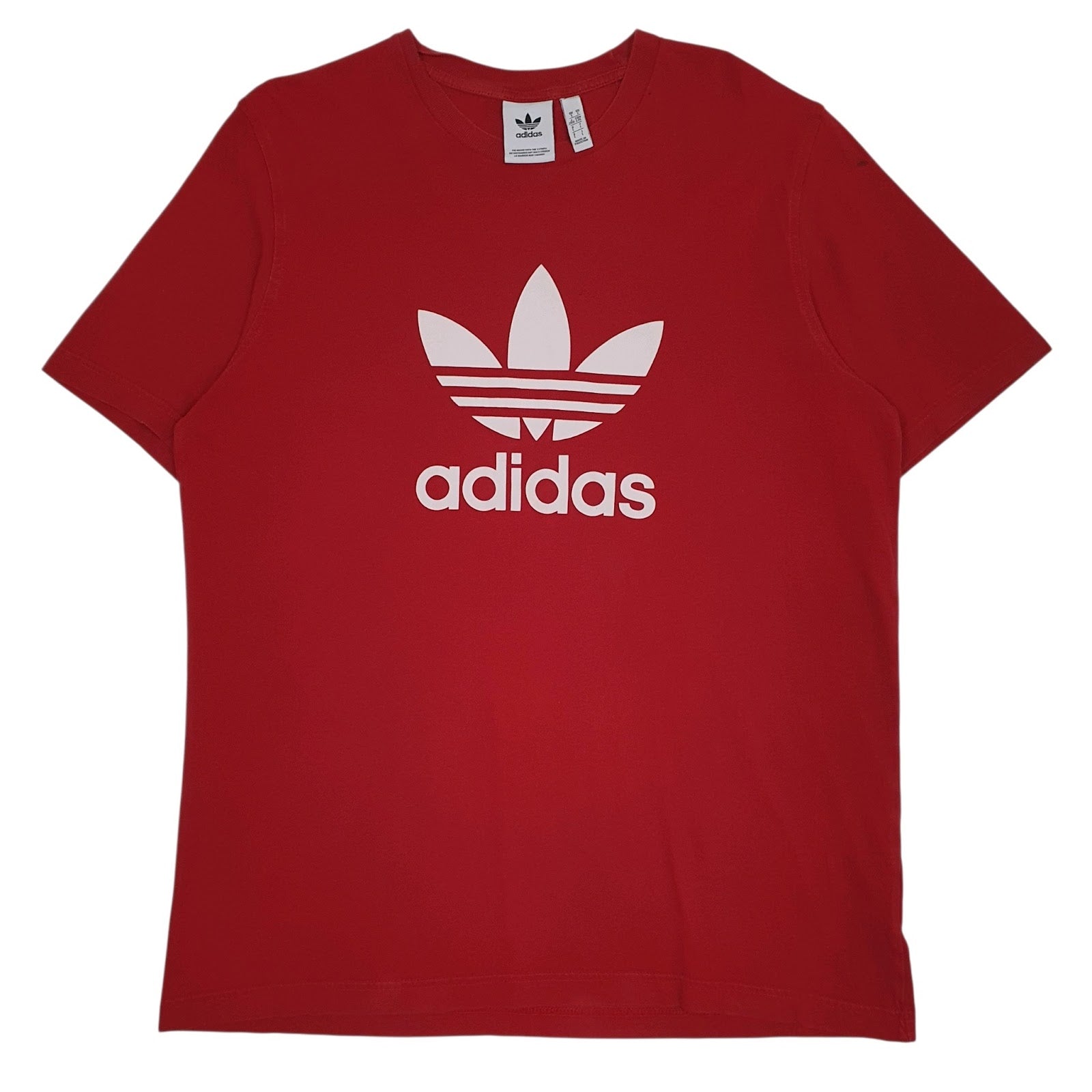 Mens Red Adidas Spellout Short Sleeve T Shirt
