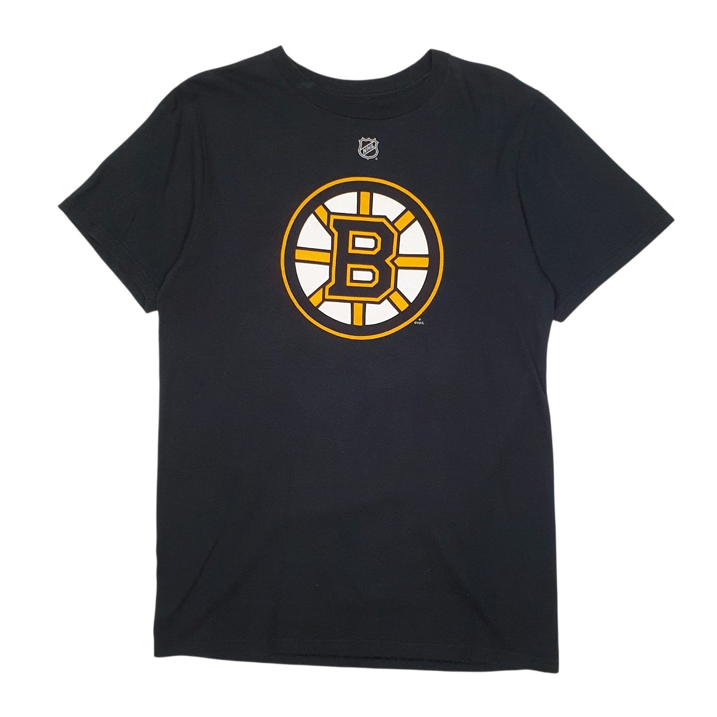 Mens Black Reebok NHL Hockey Boston Bruins Happy Gilmore Short Sleeve T Shirt