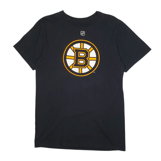 Mens Black Reebok NHL Hockey Boston Bruins Happy Gilmore Short Sleeve T Shirt