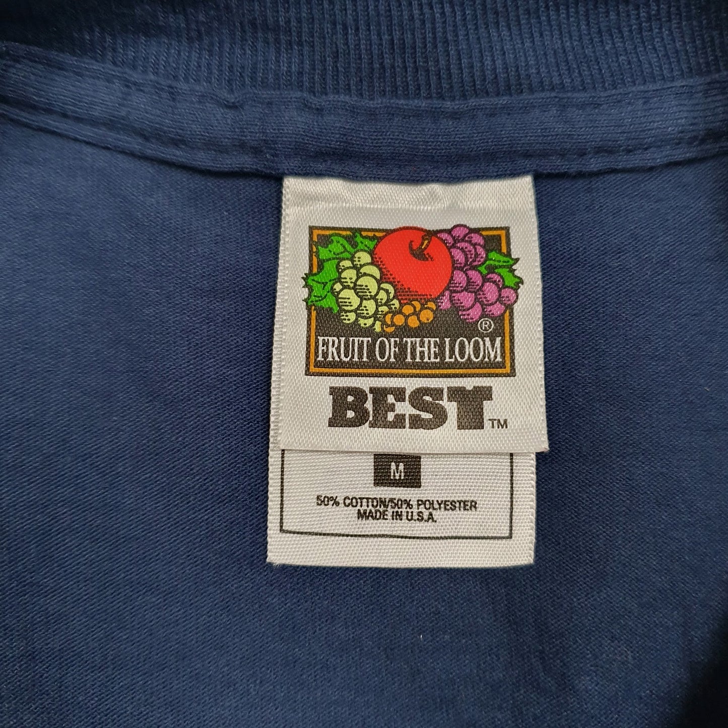 Mens Navy Jerzees Vintage 00s Made In USA  T Shirt