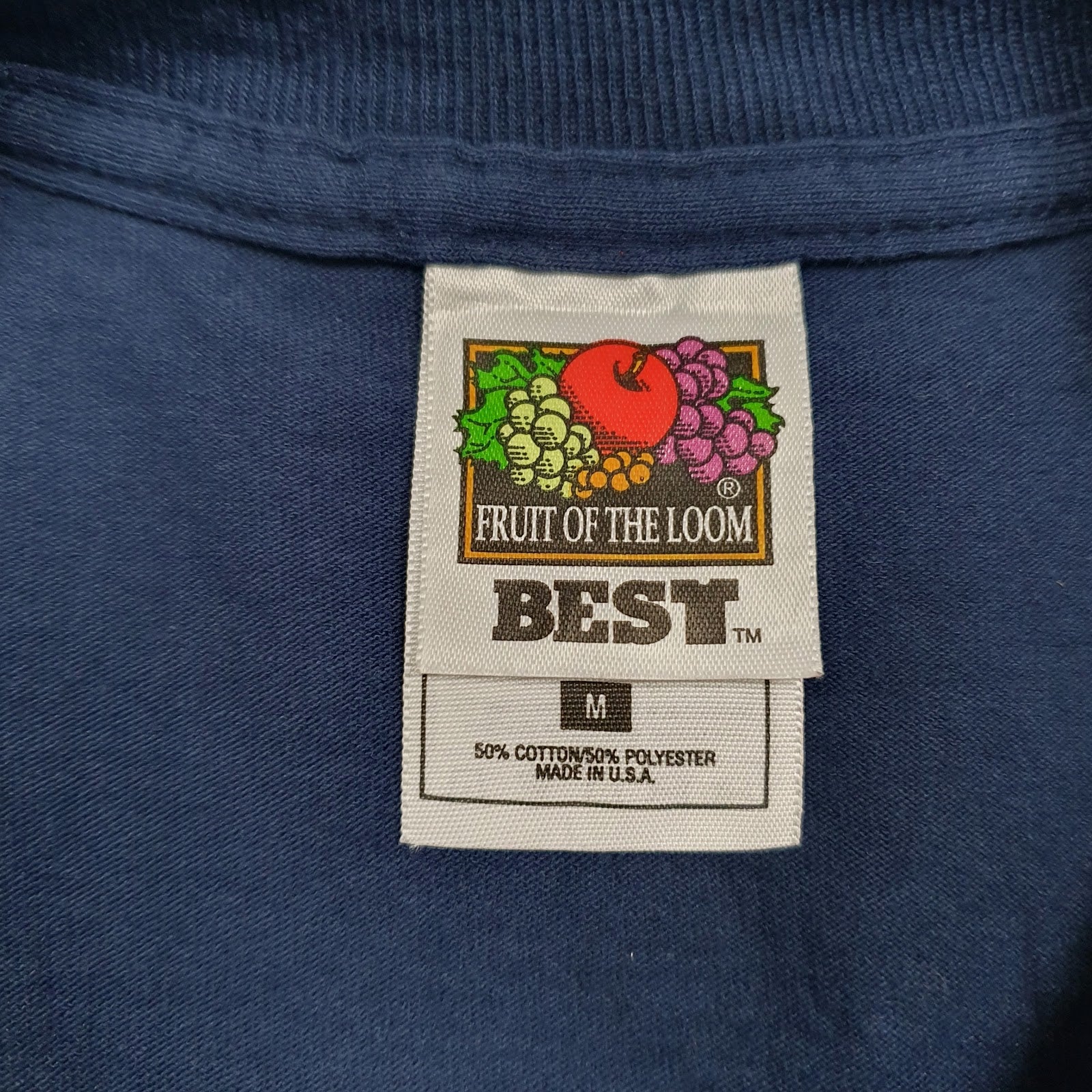 Mens Navy Jerzees Vintage 00s Made In USA  T Shirt