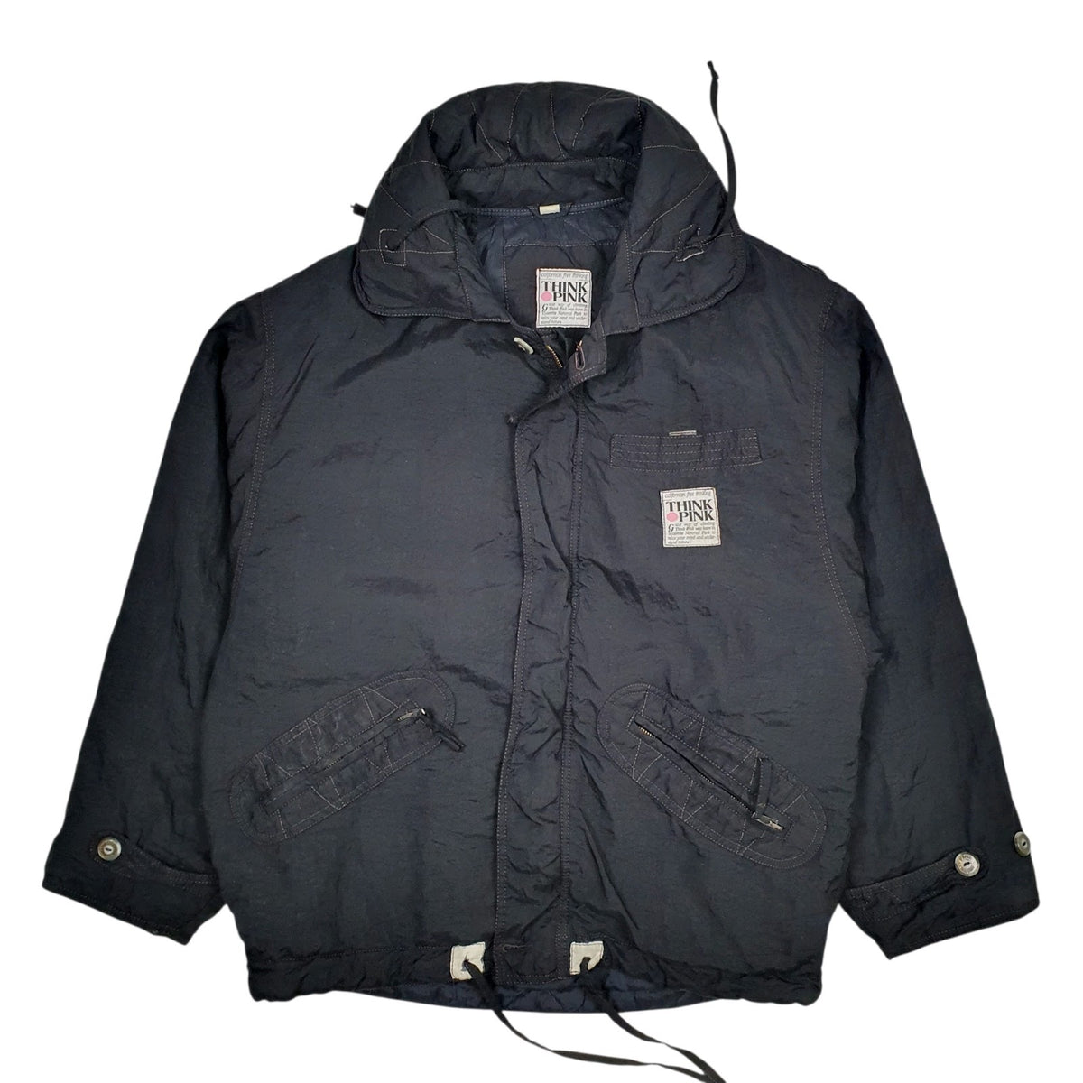 Mens Black Think Pink Vintage 90s  Coat