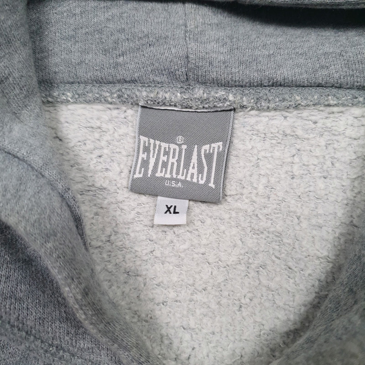 Mens Grey Everlast Spellout Hoodie Jumper