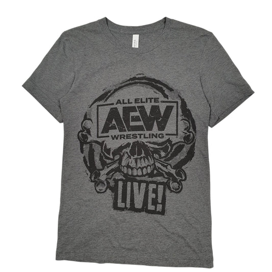 Mens Grey Canvas Wrestling Short Sleeve T Shirt