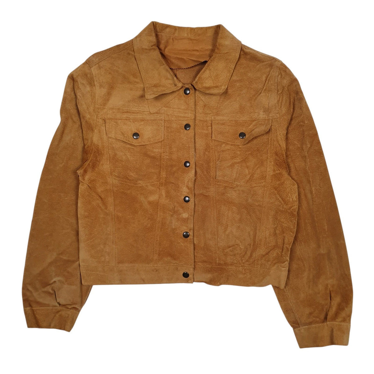 Womens Brown Conbipel Suede Shearling Trucker Bomber  Coat