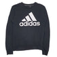 Mens Black Adidas Spellout Crewneck Jumper