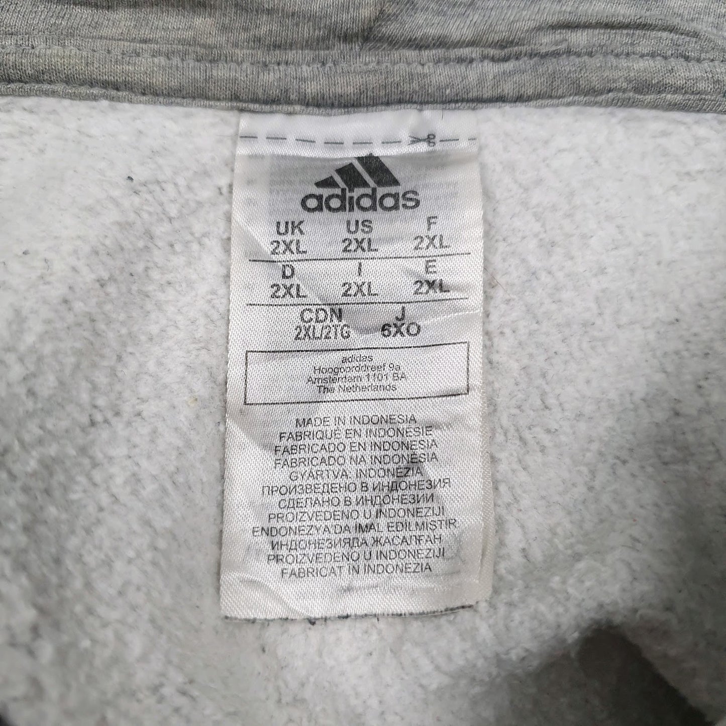 Mens Grey Adidas Spellout Hoodie Jumper