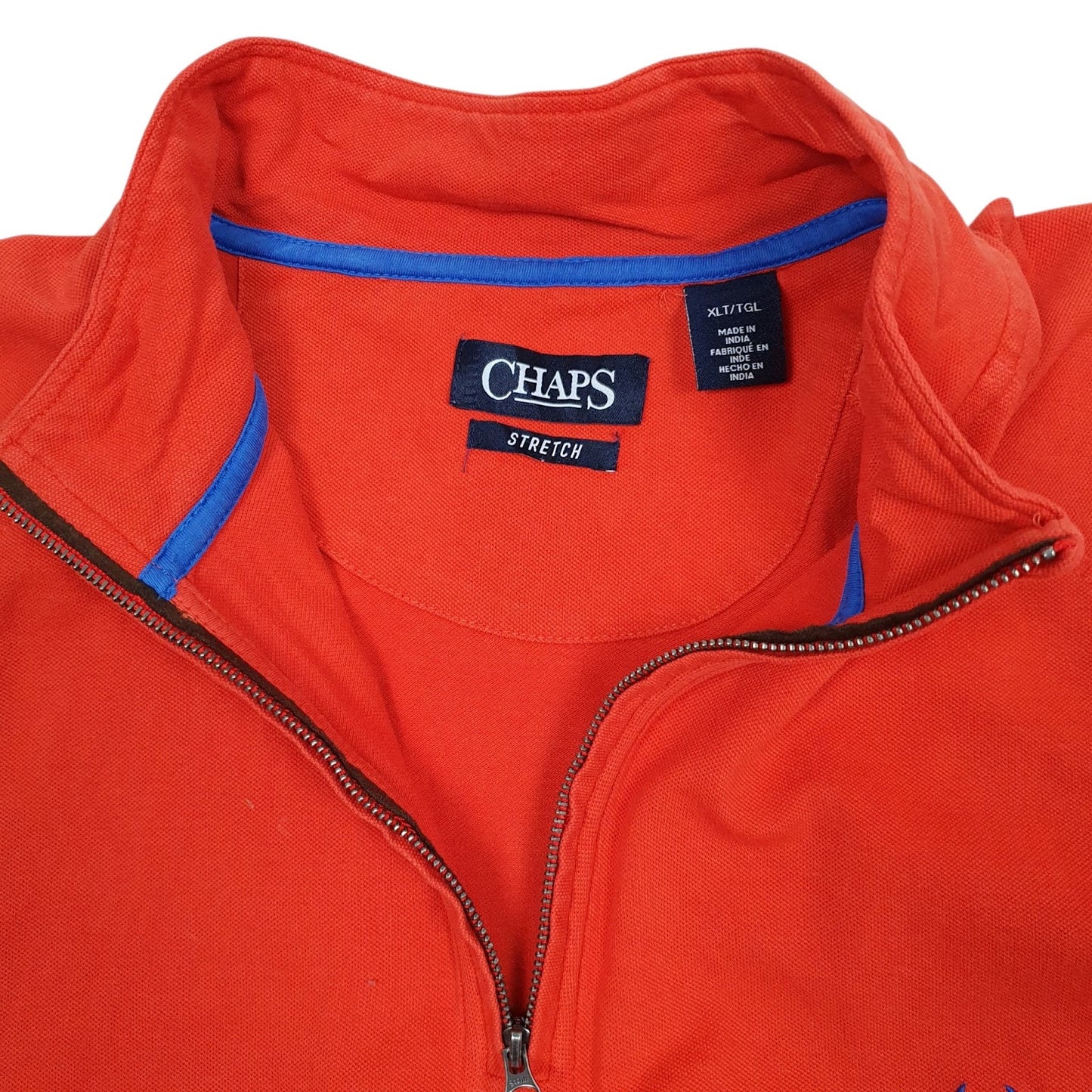 Mens Orange Chaps  Quarter Zip Jumper