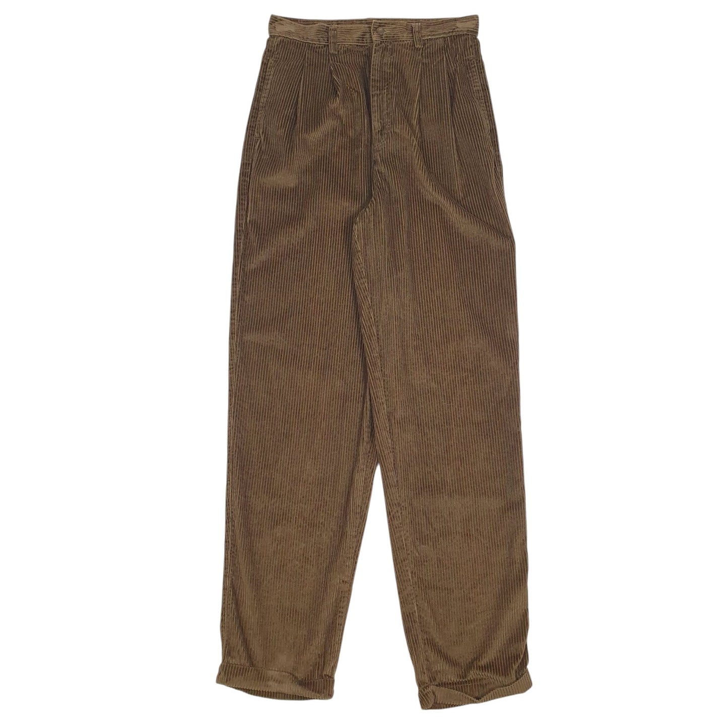 Womens Green Eddie Bauer Pleated Corduroy Trousers