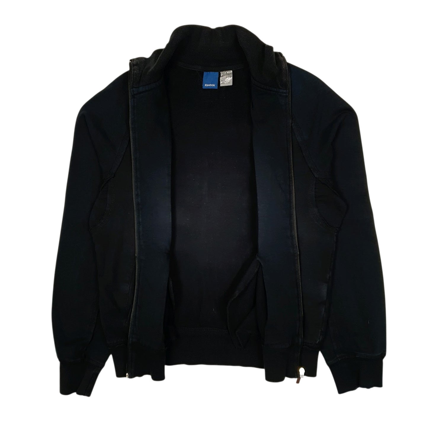 Mens Black Reebok Athletic Club Tracksuit Top Full Zip Jumper