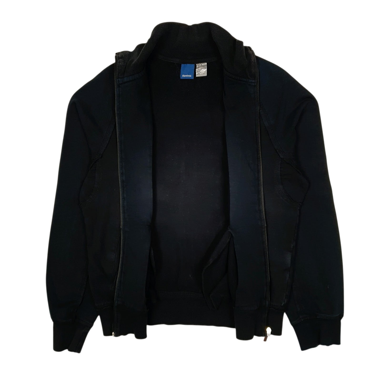 Mens Black Reebok Athletic Club Tracksuit Top Full Zip Jumper
