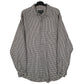 Mens Black Eddie Bauer Heavyweight Flannel Dogstooth Houndstooth Long Sleeve Shirt