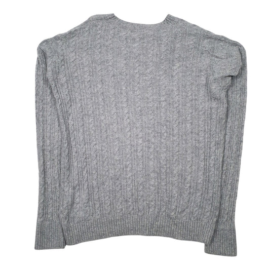 Mens Grey Tommy Hilfiger Cable Knit Crewneck Jumper