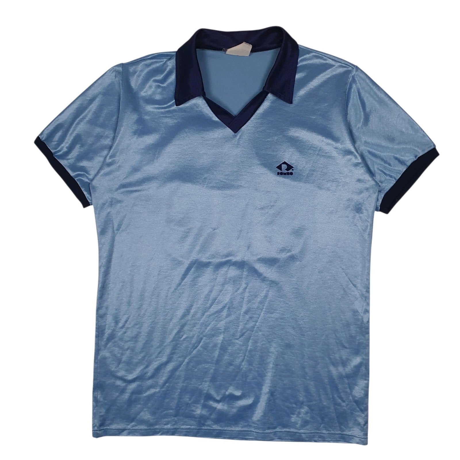 Mens Blue Rombo Football Jersey Short Sleeve T Shirt