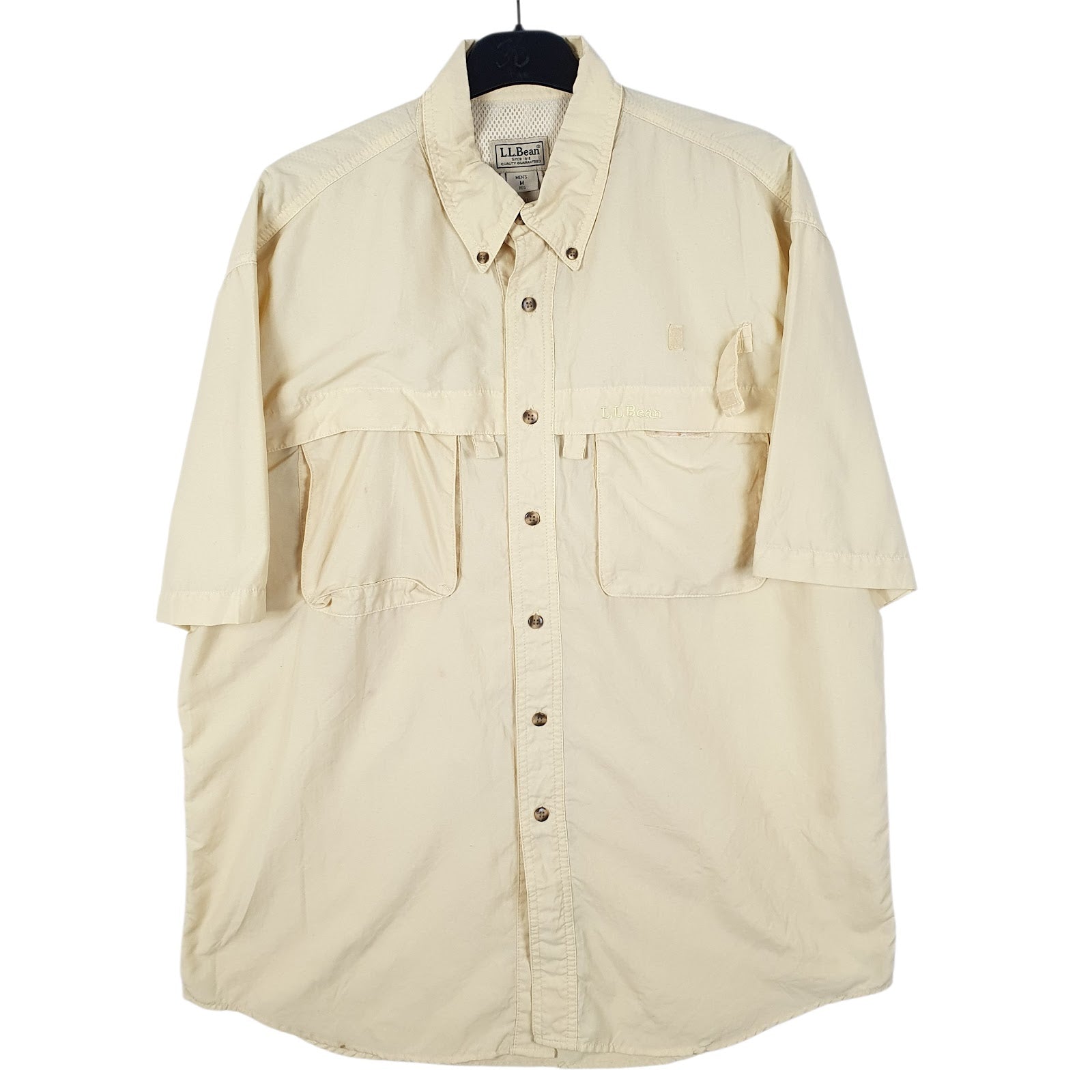 Mens Yellow L.L.Bean  Short Sleeve Shirt
