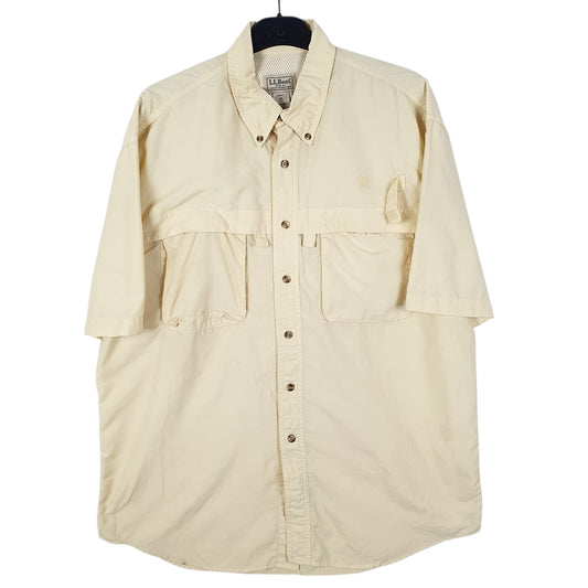 Mens Yellow L.L.Bean  Short Sleeve Shirt