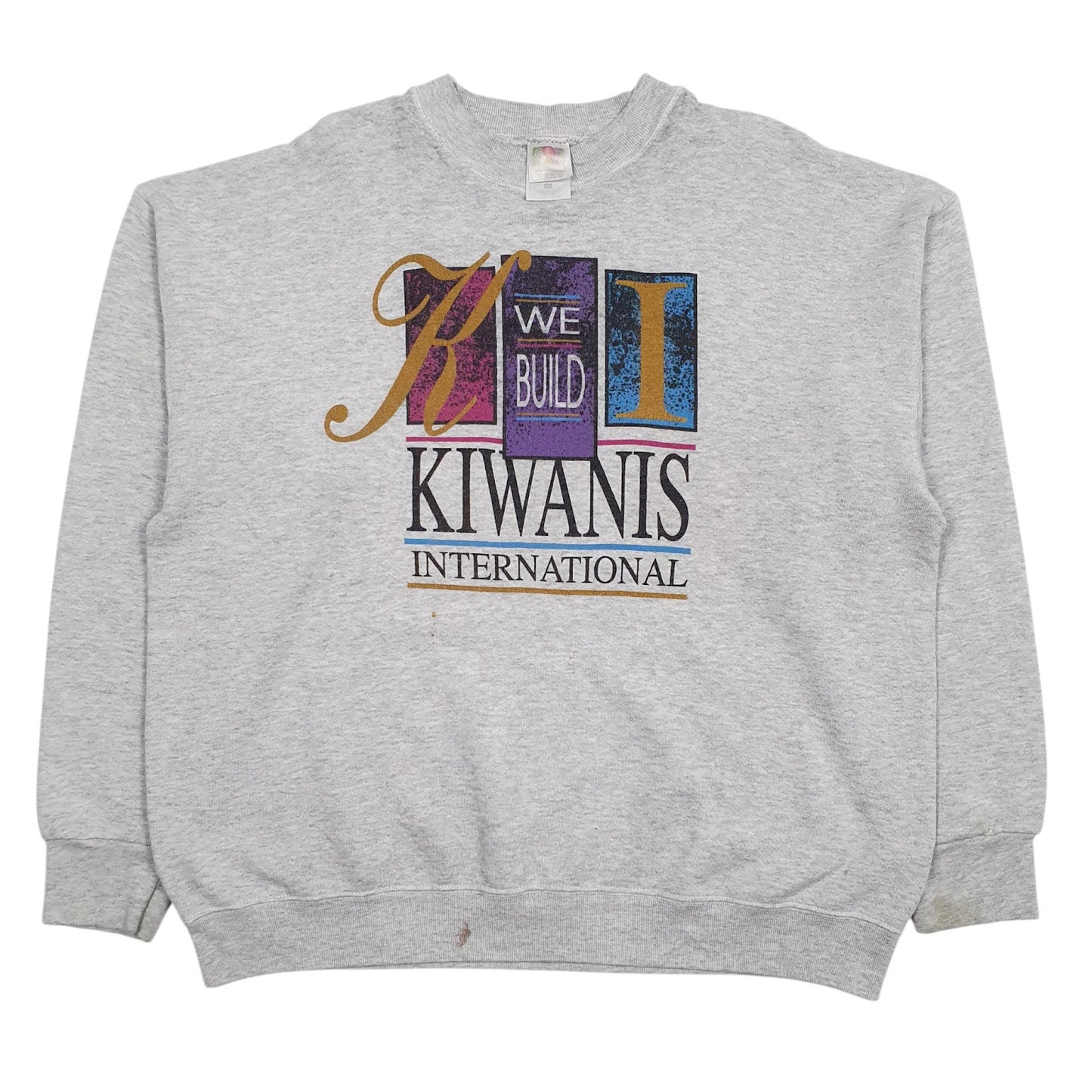 Mens Grey Fruit Of The Loom Vintage Crewneck Jumper