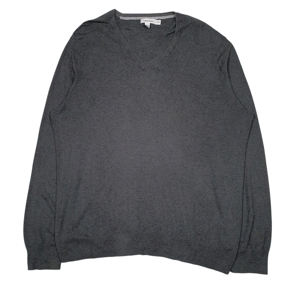 Mens Grey Calvin Klein  V Neck Jumper