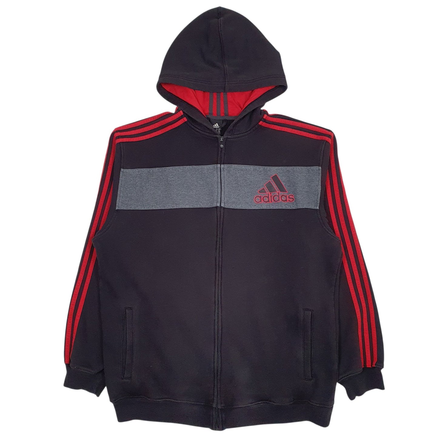 Mens Black Adidas  Full Zip Jumper