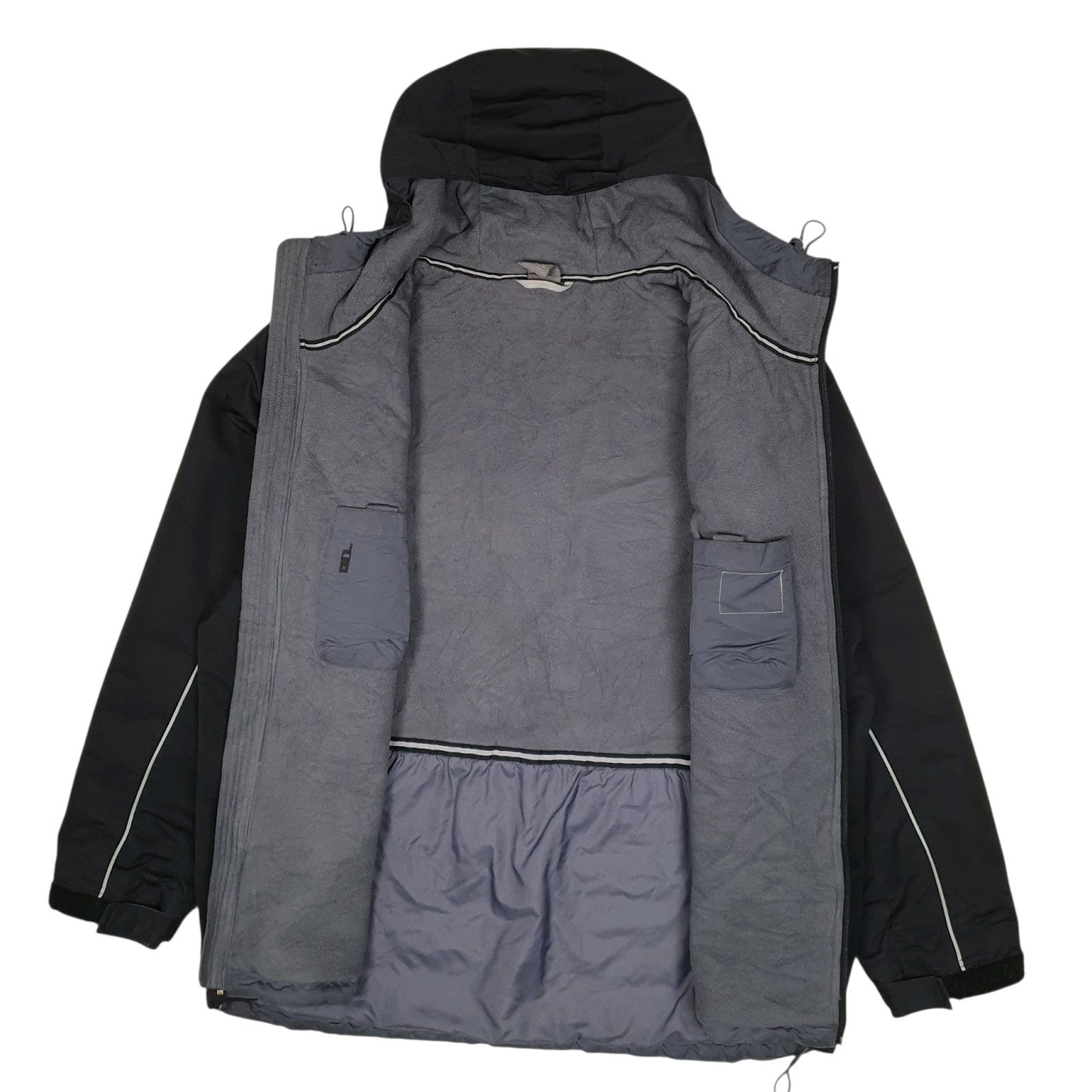 Mens Black Nike Vintage 2000s Windbreaker Fleece Lined  Coat