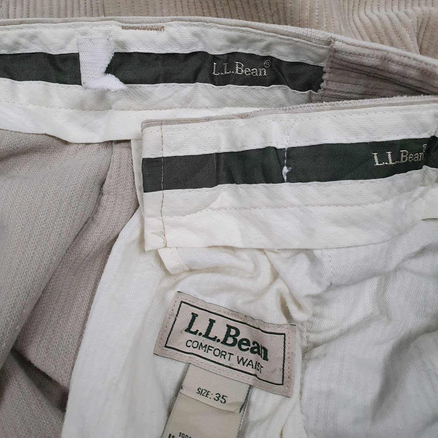 Mens Brown L.L.Bean Pleated  Trousers