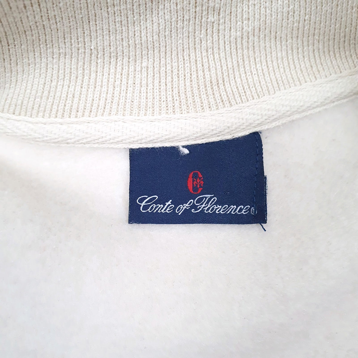 Mens Cream Conte Of Florence Grenoble Full Zip Jumper
