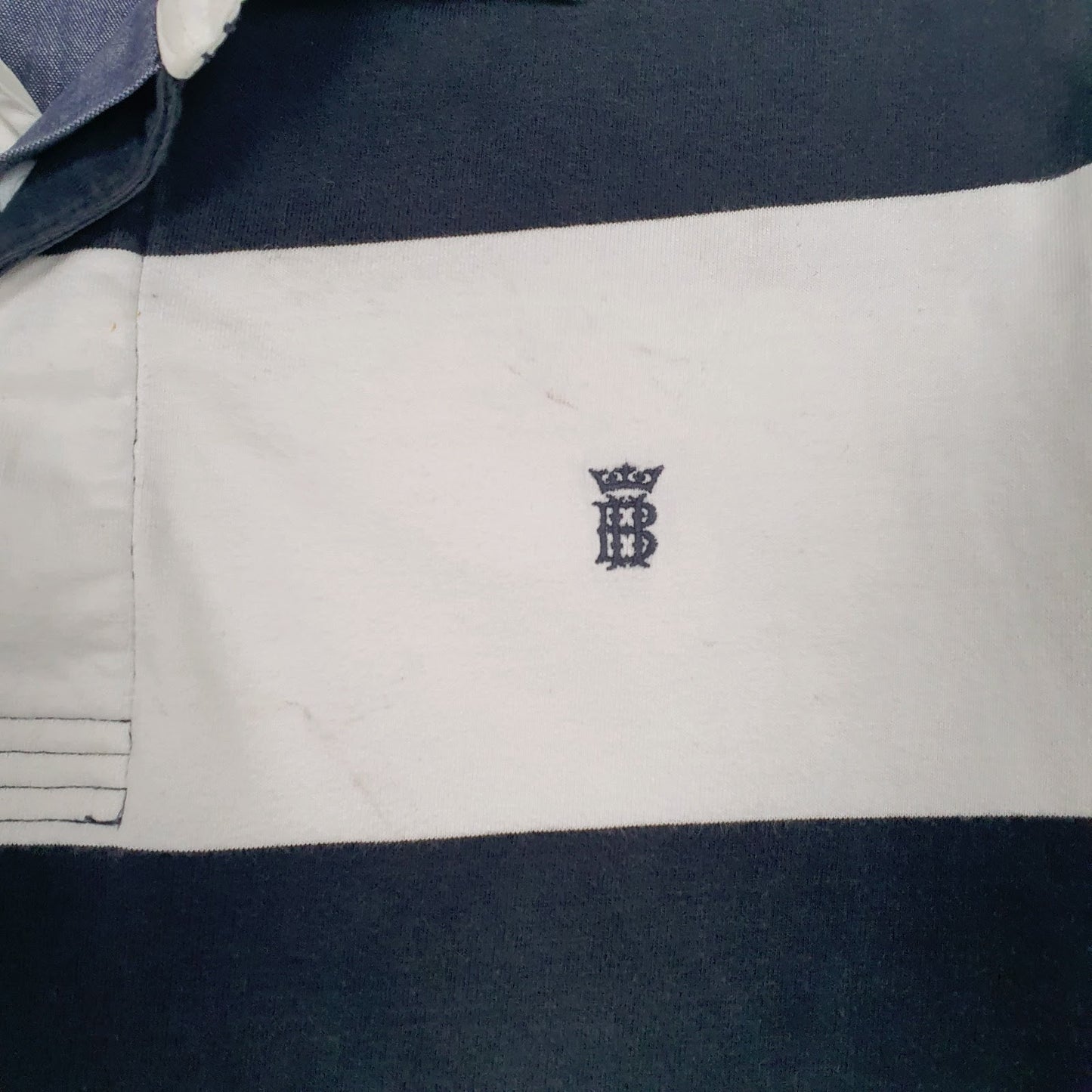 Mens Green M&S Rugby Blue Harbour  Polo Shirt