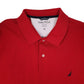 Mens Red Nautica Classic Fit Tall Hoodie Polo Shirt