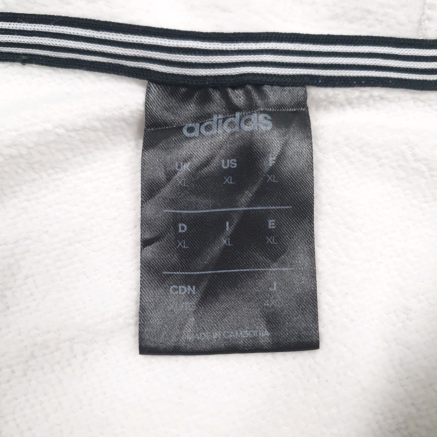 Mens White Adidas Spellout Hoodie Jumper