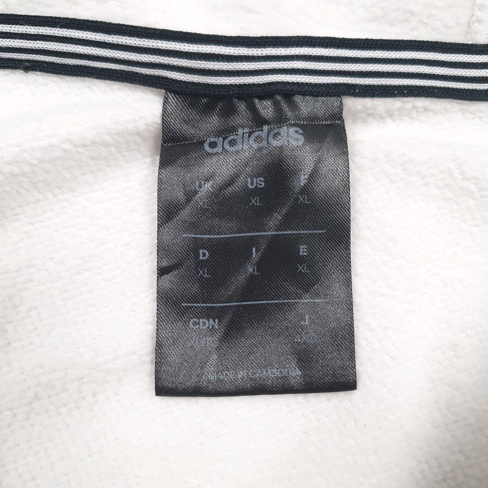 Mens White Adidas Spellout Hoodie Jumper