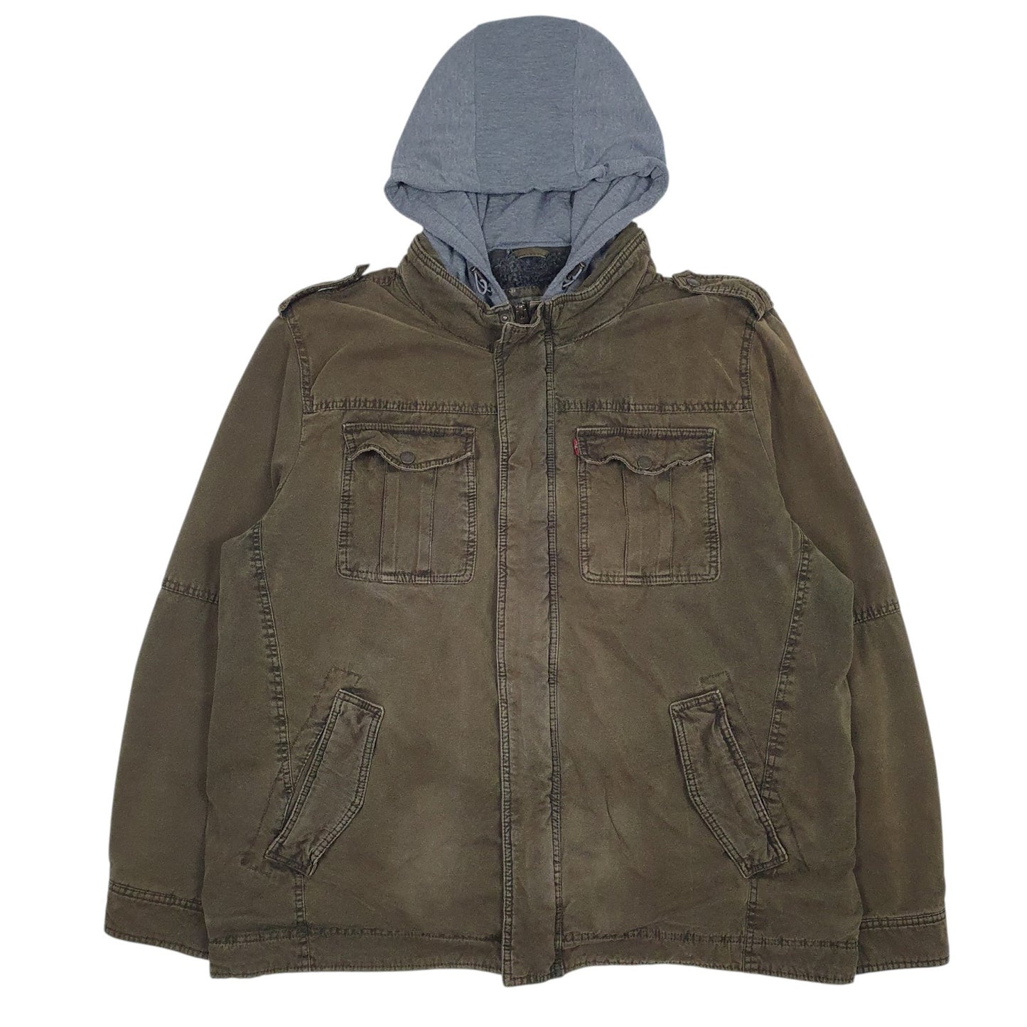 Mens Green Levis Sherpa Lined  Coat