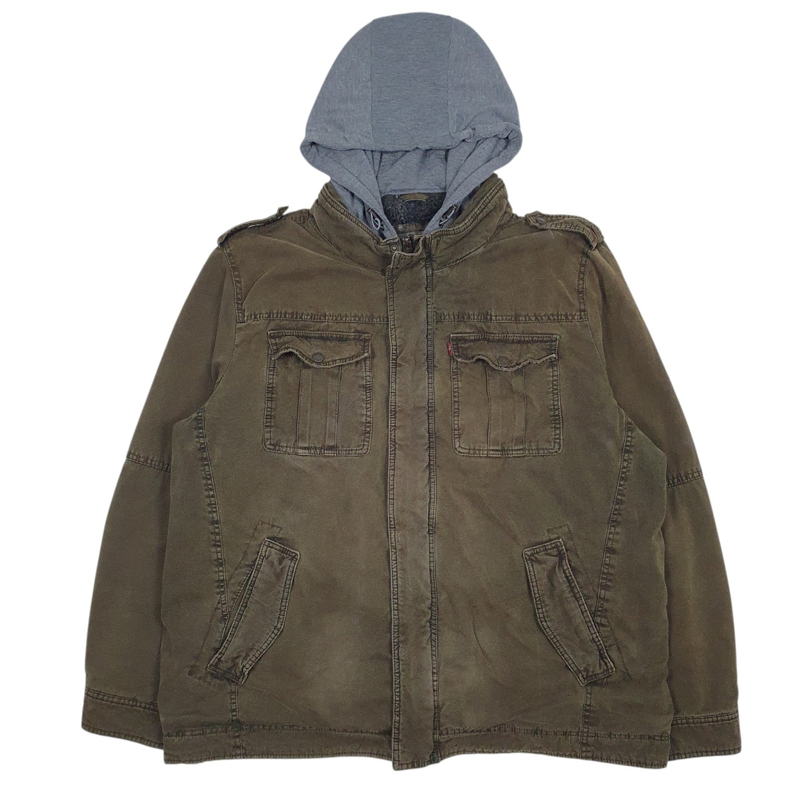 Mens Green Levis Sherpa Lined  Coat